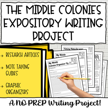 Preview of 5th Grade Informational Writing Project | Middle Colonies Expository Writing