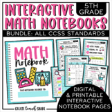 Math Interactive Notebook 5th Grade BUNDLE | Digital & Pri