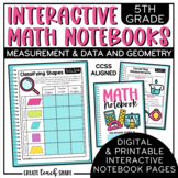 Math Interactive Notebook 5th Grade Measurement & Data and Geometry