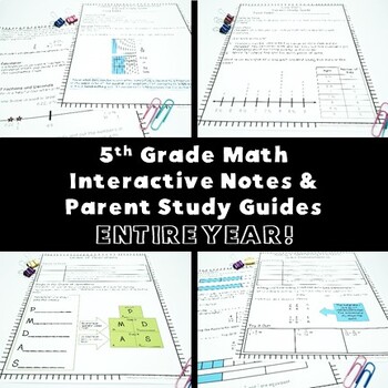 Preview of 5th Grade Interactive Notes & Parent Study Guides Bundle {Digital & PDF}