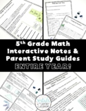 5th Grade Interactive Notes & Parent Study Guides Bundle {