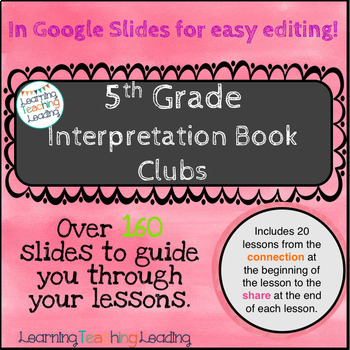 Preview of 5th Grade Interpretation Book Clubs Unit Google Slides Distance Learning