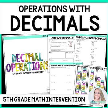 Preview of Decimal Operations 5th Grade Math Intervention Unit