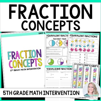 Preview of Fraction Concepts 5th Grade Math Intervention Unit