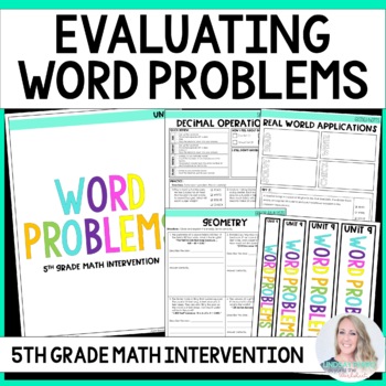 Preview of Word Problems 5th Grade Math Intervention Unit