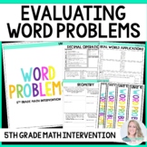 Word Problems 5th Grade Math Intervention Unit