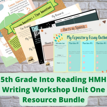 Preview of 5th Grade Into Reading HMH Writing Workshop Unit 1 Expository Essay Bundle