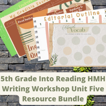 Preview of 5th Grade Into Reading HMH Writing Workshop Unit 5 Editorial Resource Bundle