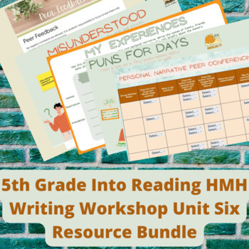 Preview of 5th Grade Into Reading HMH Writing Workshop Unit 6 Narrative Resource Bundle