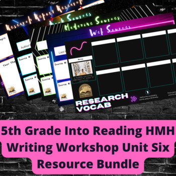 Preview of 5th Grade Into Reading HMH Writing Workshop Unit 7 Research Resource Bundle