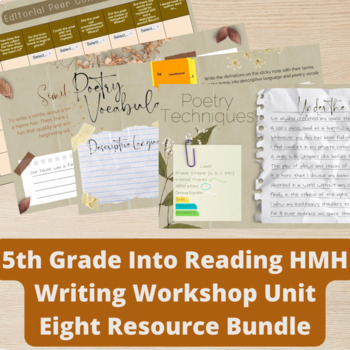 Preview of 5th Grade Into Reading HMH Writing Workshop Unit 8 Poetry Resource Bundle