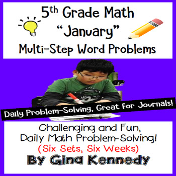 Preview of Daily Problem Solving for 5th Grade: January Word Problems (Multi-Step)