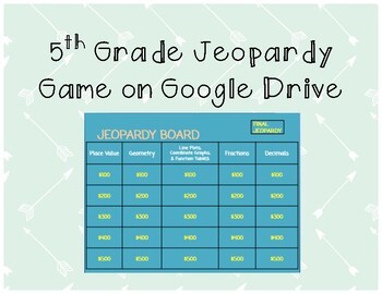 Preview of 5th Grade Jeopardy Game on Google Drive