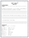 5th Grade Journey's Comprehension Review Sheet (Unit 1, Lesson 4)