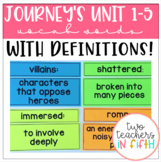 5th Grade Journey's Units 1-5 Vocabulary Words and Definit