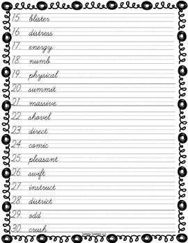 5th Grade Journeys | Spelling | Cursive | LESSONS 1-30 by Twinning Teachers
