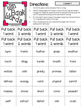 5th Grade Journeys | Spelling | Win Back Words | LESSONS 1-30 | TpT