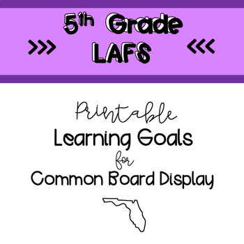 Preview of 5th Grade LAFS Standards (Reading + Writing) Printable for Common Board