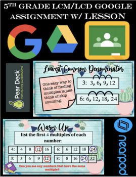 Preview of 5th Grade LCM/LCD Google Slides Lesson