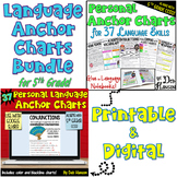 5th Grade Language Anchor Charts Bundle: Printable and Digital