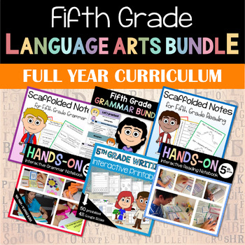 Preview of 5th Grade Language Arts Full Year Curriculum Bundle | DISCOUNT 50% OFF