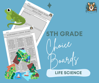 Preview of 5th Grade Life Science Choice Board Bundle