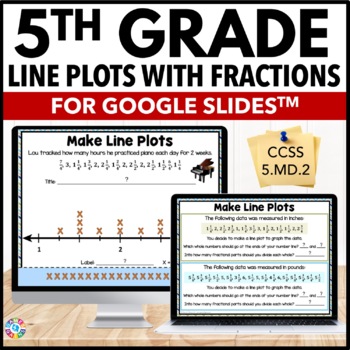 Preview of Line Plots with Fractions Worksheets Activity 5th Grade Interpret Data & Graphs