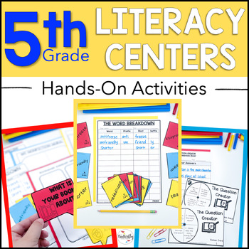 Preview of Literacy Centers 5th Grade Reading Games, Grammar Practice & 5th Grade Word Work
