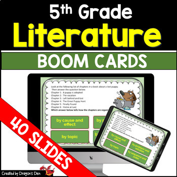 Preview of 5th Grade Literature Digital Boom Cards