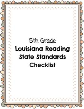 Preview of 5th Grade Louisiana Reading Standards Checklist 