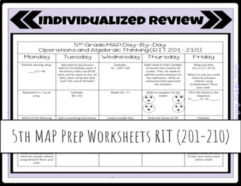 Preview of 5th Grade MAP Review RIT (201-210)