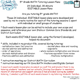 5th Grade MATH 24 Individual Editable Tutoring Lesson Plans