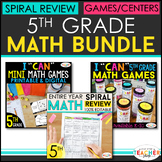 5th Grade MATH BUNDLE | Games, Spiral Review, & Weekly Qui