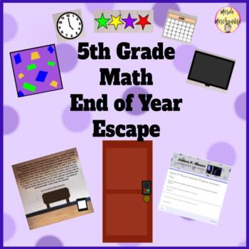 Preview of 5th Grade MATH End of Year Digital Escape Room Challenge