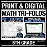 5th Grade MATH Quizzes Printable & Digital Math Distance L