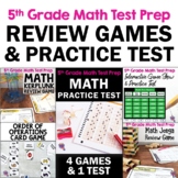 5th Grade MATH Test Prep Bundle: 4 Games & 1 Practice Test