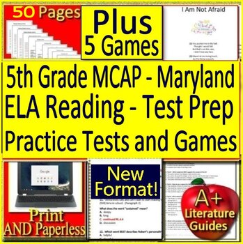 Preview of 5th Grade MCAP Reading ELA Practice Tests and Games Bundle Maryland Test Prep