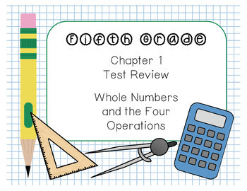Preview of 5th Grade MIF 2020 Chapter 1 Test Review (Digital - PLUS Digital Task Cards!)