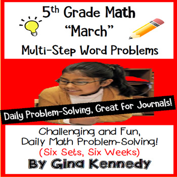 Preview of Daily Problem Solving for 5th Grade: March Word Problems (Multi-Step)