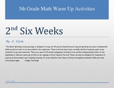 5th Grade Math 2nd Six Weeks Warm Up Activities