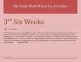 5th Grade Math 3rd Six Weeks Warm-Up Activities