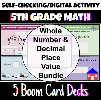 Preview of 5th Grade Whole Number & Decimal Place Value Boom Card Bundle/5.NBT.1-4