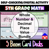 5th Grade Whole Number & Decimal Place Value Boom Card Bun