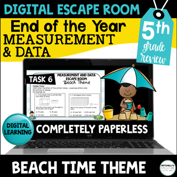 Preview of 5th Grade Math Activity Digital Escape Room - Measurement and Data