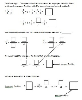 5th grade math add and subtract fractions and mixed numbers 5nf1