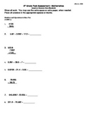 5th Grade Math Assessment [(CUMULATIVE) answer key included]