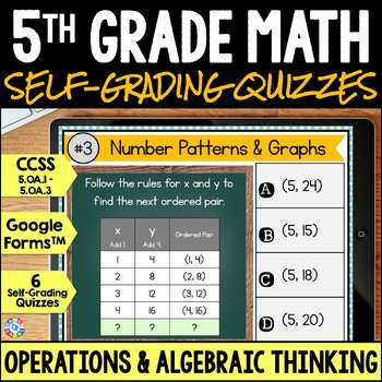 Preview of 5th Grade Math Assessment Tests or Exit Tickets: Operations & Algebraic Thinking