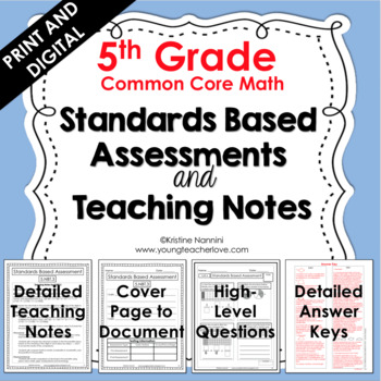 Preview of 5th Grade Math Assessments - Common Core - Teaching Notes - Fifth Tests