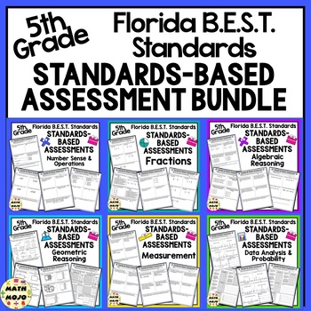 Preview of 5th Grade Math Assessments: Florida B.E.S.T. Math All Standards Bundle