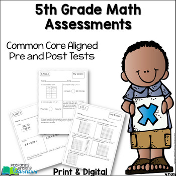 Preview of 5th Grade Math Assessments {Pre & Post Tests} 